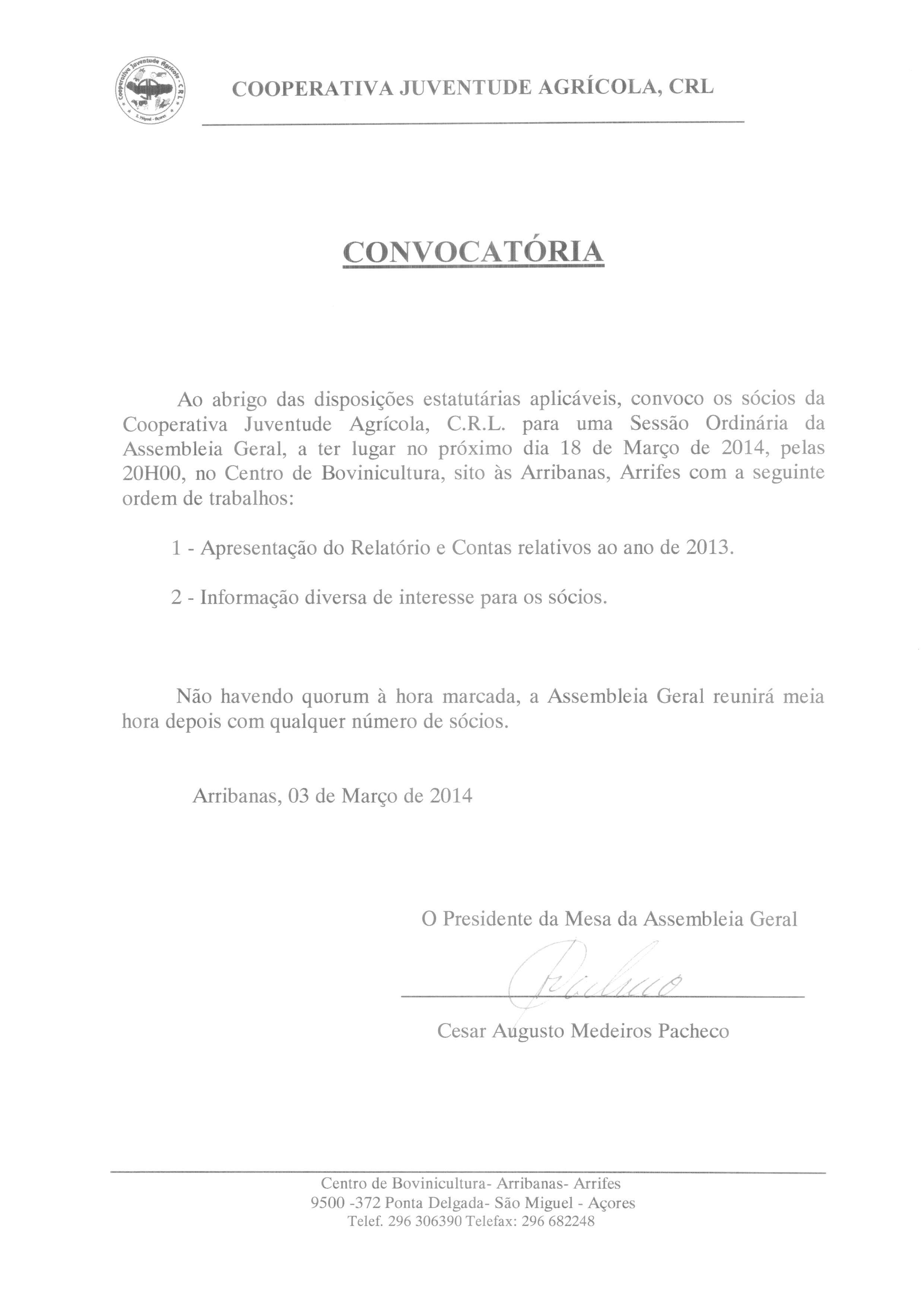 CJA -CONVOCATORIA